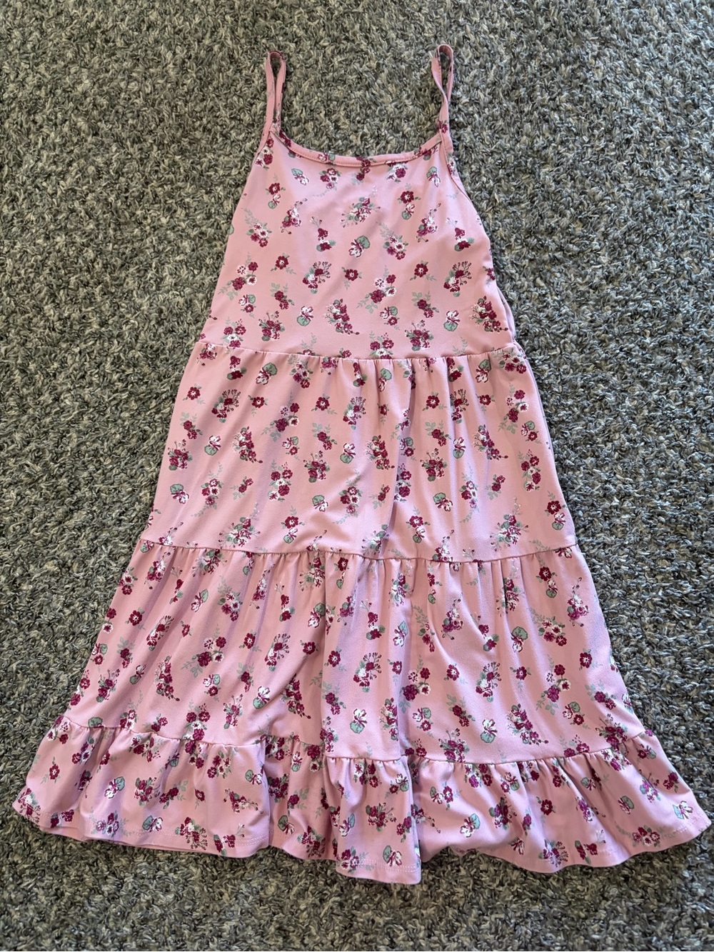 Beautees Pink Floral Tiered Maxi Dress